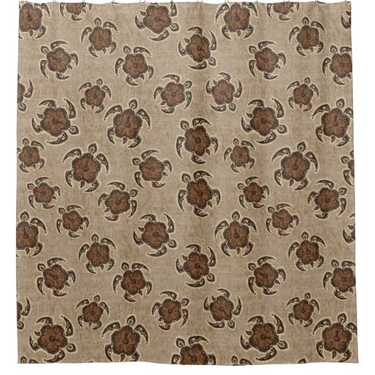 Uhane Honu Hibiscus Batik Hawaiian Turtle Douchegordijn (Voorkant)