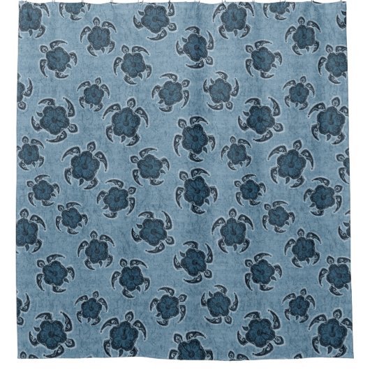 Uhane Honu Hibiscus Batik Hawaiian Turtle Douchegordijn (Voorkant)