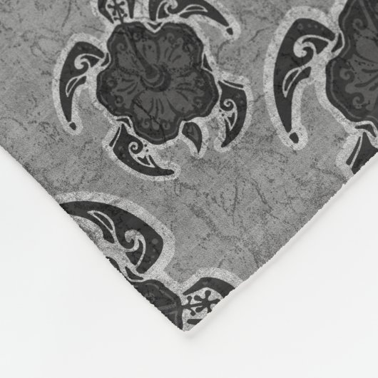 Uhane Honu Hibiscus Batik Hawaiian Turtle Fleece Deken (Hoek)