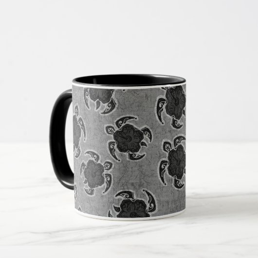 Uhane Honu Hibiscus Batik Hawaiian Turtle Mok (Voorkant links)