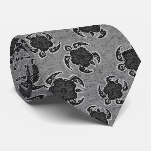Uhane Honu Hibiscus Batik Hawaiian Turtle Stropdas (Opgerold)