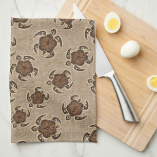 Uhane Honu Hibiscus Batik Hawaiian Turtle Theedoek