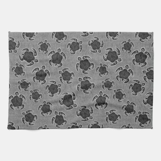 Uhane Honu Hibiscus Batik Hawaiian Turtle Theedoek (Horizontaal)