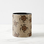 Uhane Honu Hibiscus Batik Hawaiian Turtle Tweekleurige Koffiemok (Center)