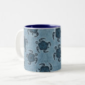 Uhane Honu Hibiscus Batik Hawaiian Turtle Tweekleurige Koffiemok (Voorkant links)