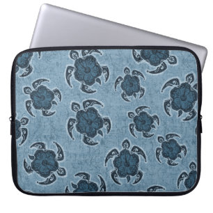 Uhane Honu Hibiscus Batik Hawaiian Turtle Wetsuit Laptop Sleeve
