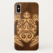 Uhane u'i Honu Faux Wood Hawaiian Turtle Case-Mate iPhone Case (Achterkant)