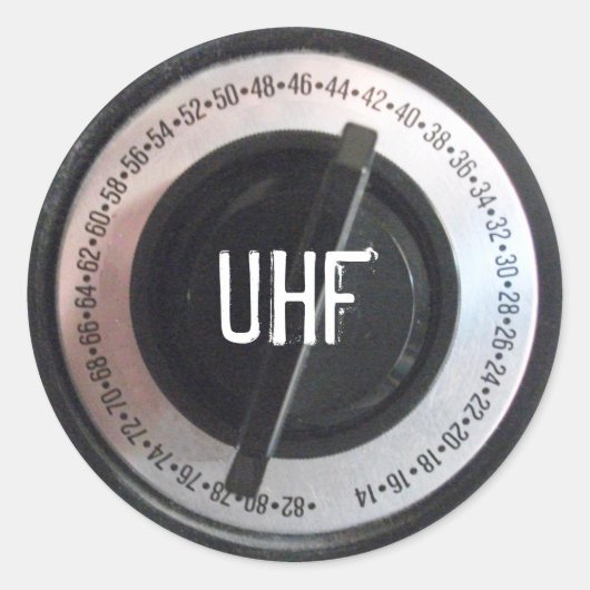 UHF Dial Ronde Sticker (Voorkant)