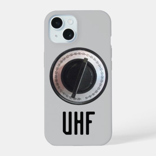 UHF Televisieknop iPhone 15 Case (Achterkant)