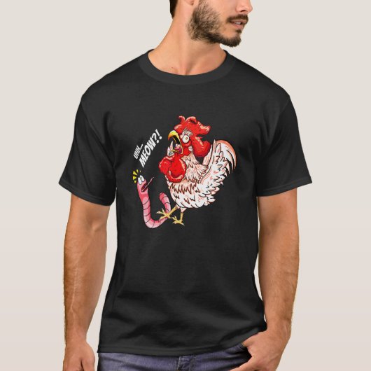 Uhh Meow Worm Kip Kat Zegt T-shirt (Voorkant)