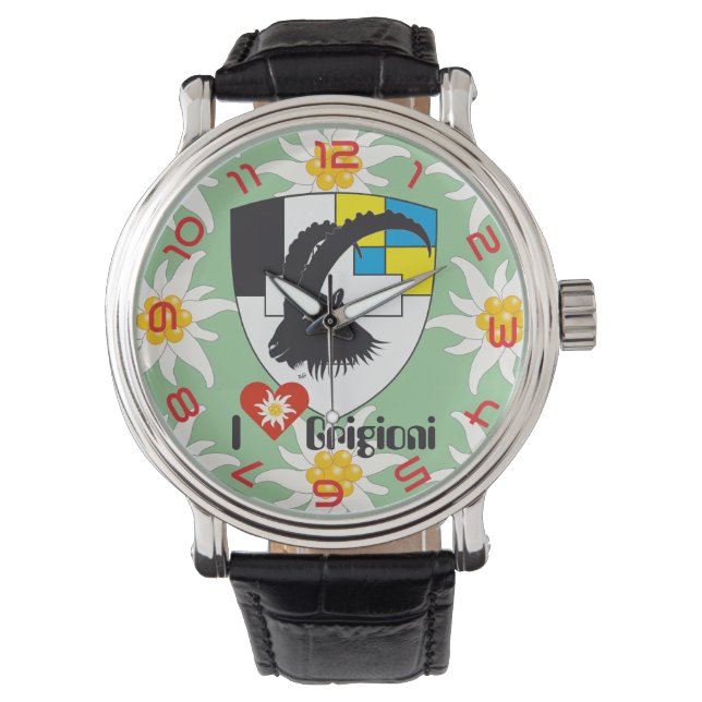 Uhr mit Schweizer-Entwurf Graubünden Grischun Horloge (Voorkant)
