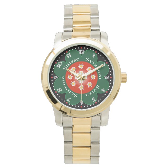 Uhr mit Schweizer-Entwurf Schweiz Suisse Horloge (Voorkant)