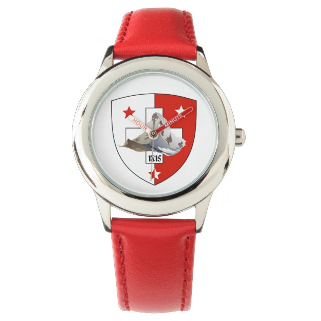 Uhr mit Schweizer-Entwurf Valais/Wallis Horloge (Voorkant)