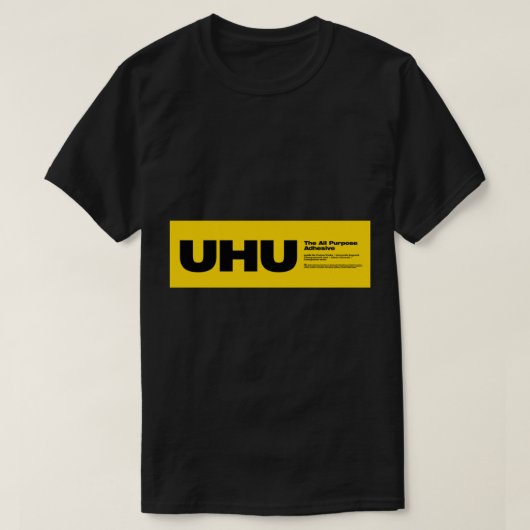 UHU kleefstof geïnspireerde beste lijm op het oor T-shirt (Design voorkant)