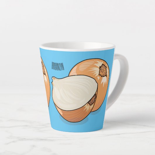 Ui-cartoon illustratie latte mok (Rechterhoek)