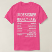Ui Designer Hourly Rate Funny Birthday Gift T-shirt (Design voorkant)