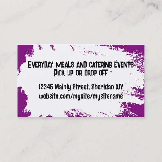 ui doodles koken chef catering visitekaartje (Achterkant)