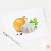 Ui en knoflook ovale sticker (Envelop)