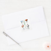 ui knoflook botanische print vierkante sticker (Envelop)