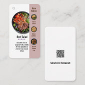 UI UX-formaat QR-code Restaurant visitekaartje (Voorkant / Achterkant)