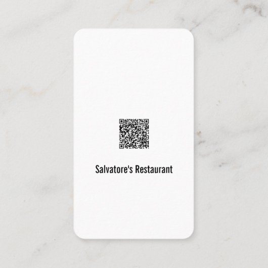 UI UX-formaat QR-code Restaurant visitekaartje (Achterkant)