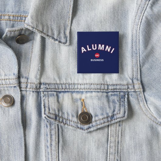 UIC Alumni Business Vierkante Button 5,1 Cm (In situ)