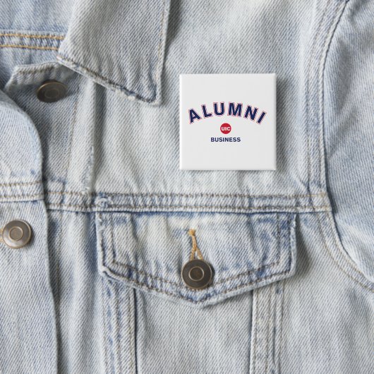 UIC Alumni Business Vierkante Button 5,1 Cm (In situ)