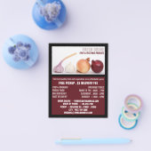 Uien en knoflook, Greengrociers Adverteren Flyer (Enkel)