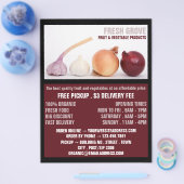 Uien en knoflook, Greengrociers Adverteren Flyer (Enkel)