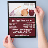 Uien en knoflook, Greengrociers Adverteren Flyer (Hand)