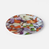 Uien en knollen papieren bordje (Gekanteld)