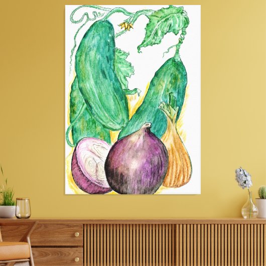 Uien en manden op Canvas (Insitu (Woonkamer))