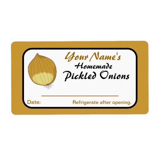 Uien Gepersonaliseerde Pickle Labels voor Inblikke (Voorkant)