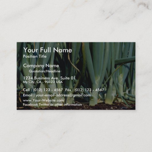 Uien, Grand Bend, Ontario, Canada Visitekaartje (Voorkant)