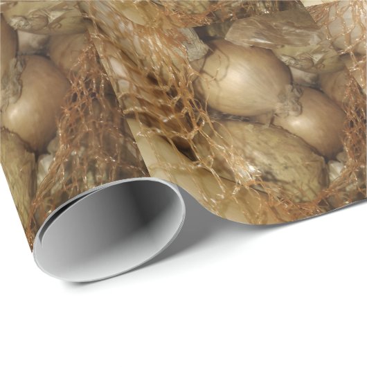 Uien in het net, groente en fruit, pikante koken cadeaupapier (Rol Hoek)