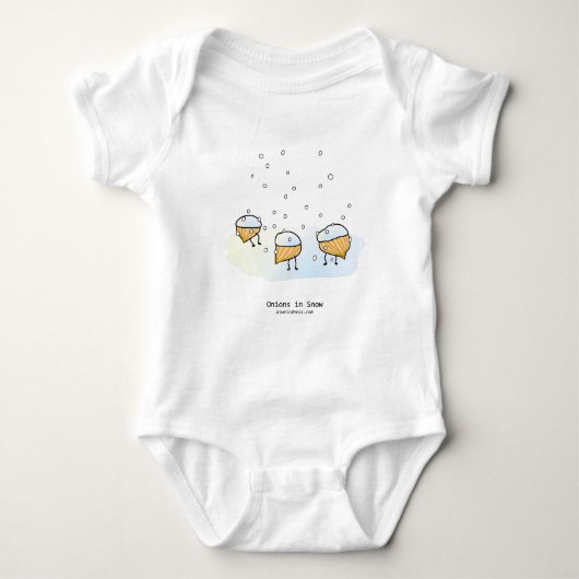 Uien in sneeuw baby bodysuit (Voorkant)