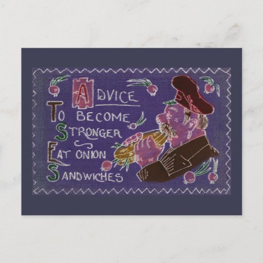 Uien Zandwiches maken gezond eten  Briefkaart (Voorkant)