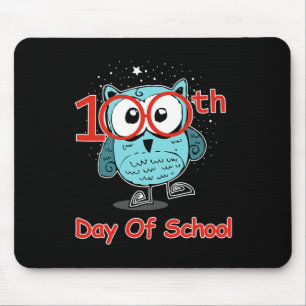 Uil 100ste schooldag 100 dagen Slimmer T-shirt Muismat