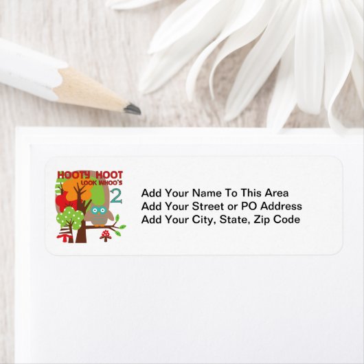 Uil 2e verjaardag T-shirts en geschenken Etiket (Insitu)