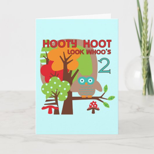 Uil 2e verjaardag T-shirts en geschenken Kaart (Voorkant)