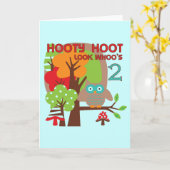 Uil 2e verjaardag T-shirts en geschenken Kaart (Gele Bloem)