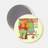 Uil 2e verjaardag T-shirts en geschenken Magneet (Voorkant / Achterkant)