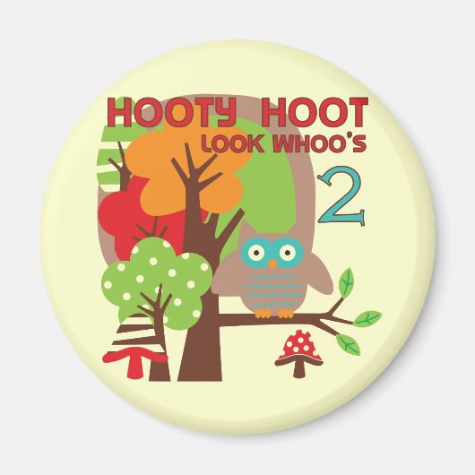 Uil 2e verjaardag T-shirts en geschenken Magneet (Voorkant)