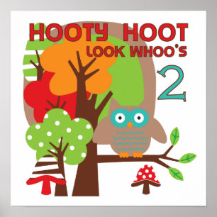 Uil 2e verjaardag T-shirts en geschenken Poster