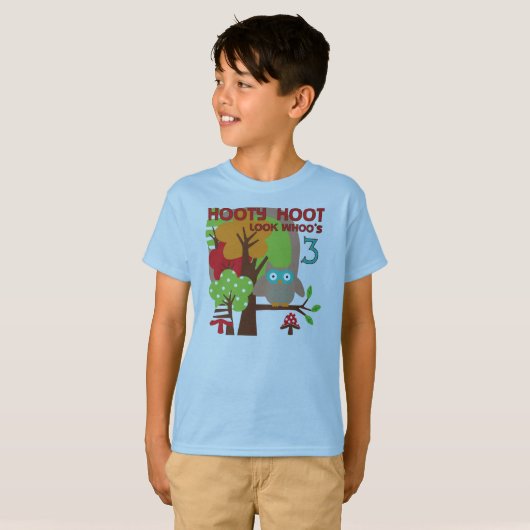 Uil 3e verjaardag T-shirts en geschenken (Voorkant volledig)