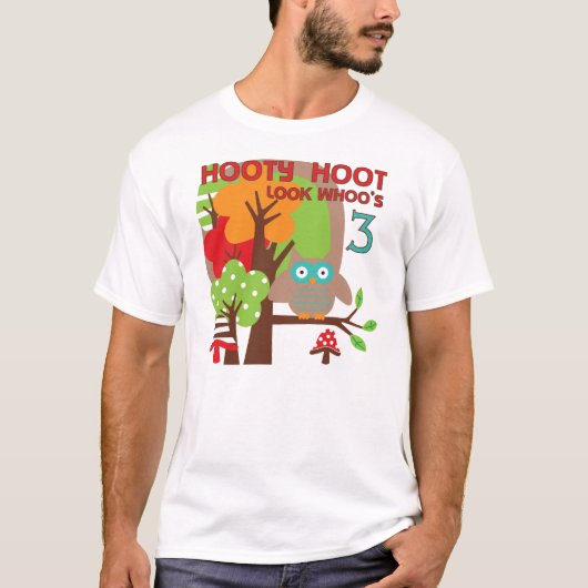 Uil 3e verjaardag T-shirts en geschenken (Voorkant)