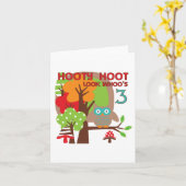 Uil 3e verjaardag T-shirts en geschenken Kaart (Gele Bloem)