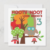 Uil 3e verjaardag T-shirts en geschenken Kaart (Voorkant)