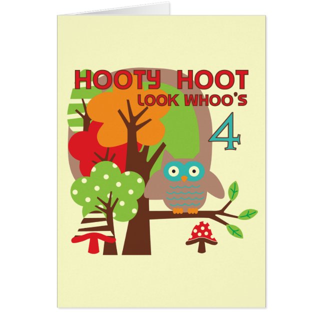 Uil 4th Birthday T shirten en geschenken (Voorkant)