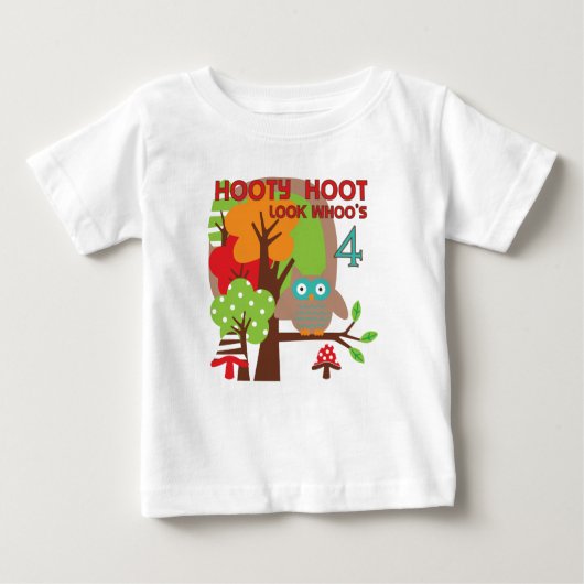 Uil 4th Birthday T shirten en geschenken (Voorkant)